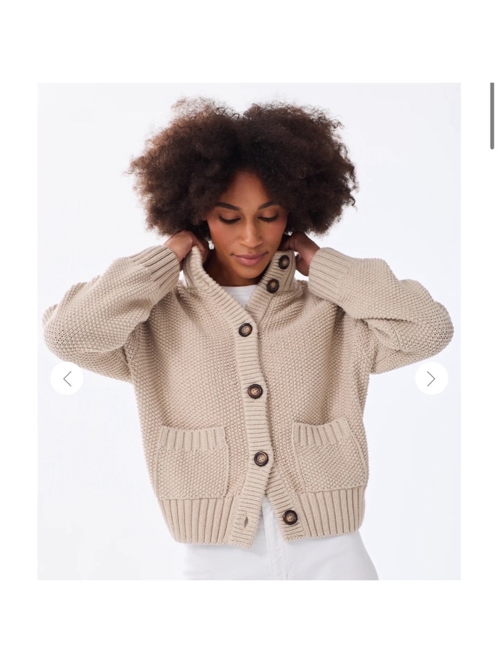 Alice Walk The Cotton Sweater Jacket Oatmeal